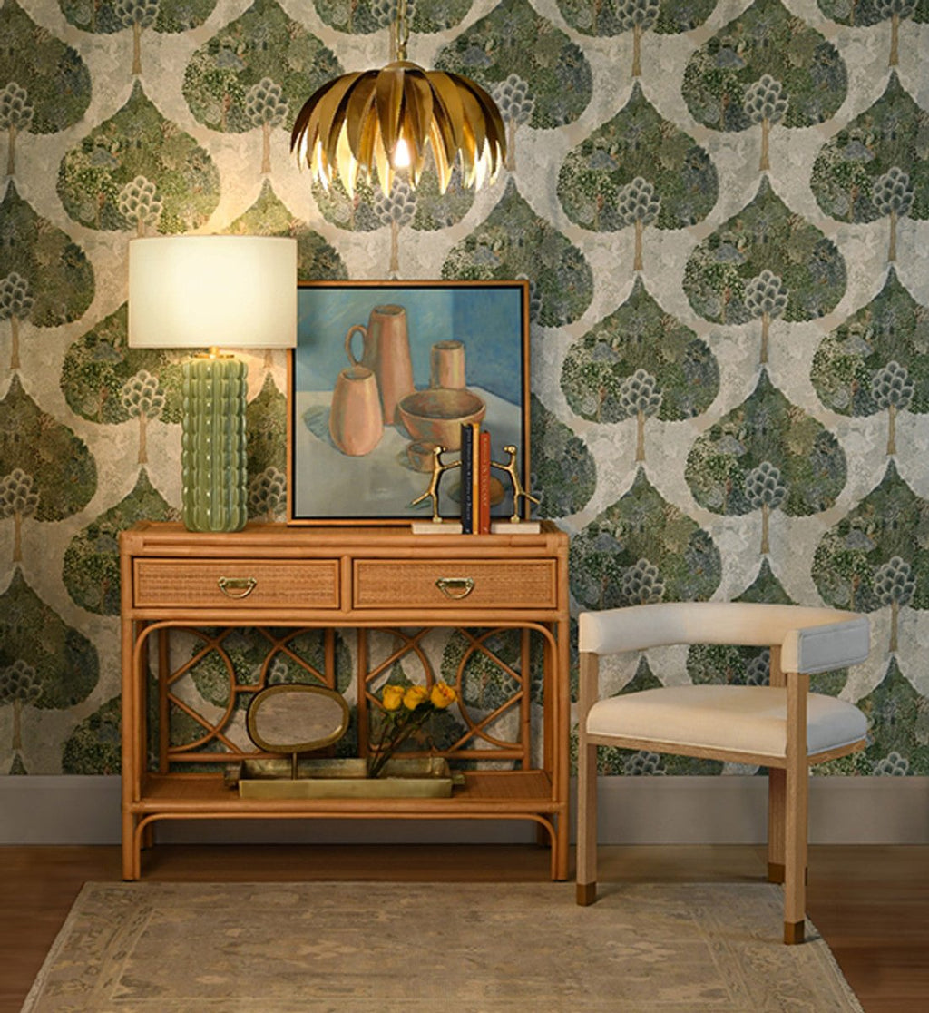 Worlds Away Fifi Palm Leaf Pendant Antique Brass Finish Chandelier