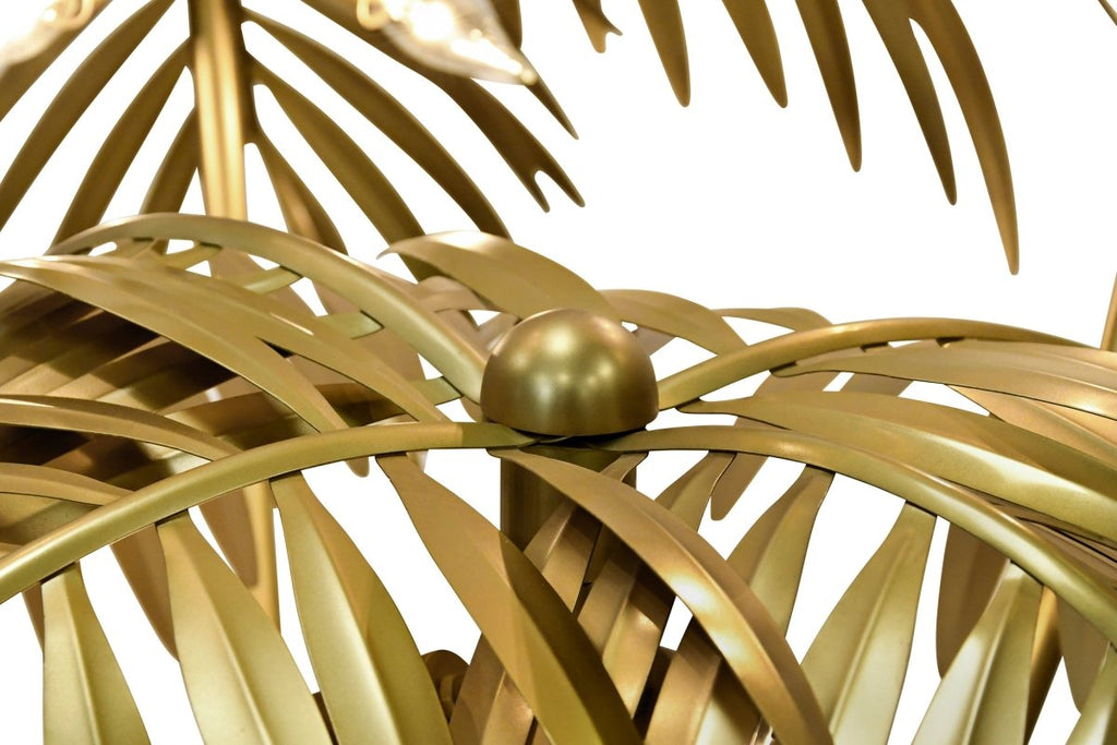 Worlds Away Gilda Oversize Palm Tree Floor Lamp In Antique Brass