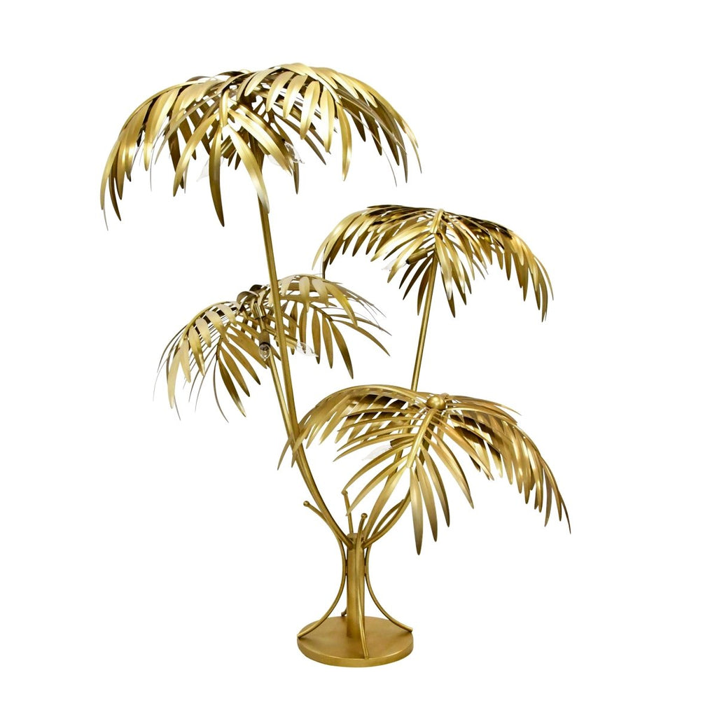 Worlds Away Gilda Oversize Palm Tree Floor Lamp In Antique Brass