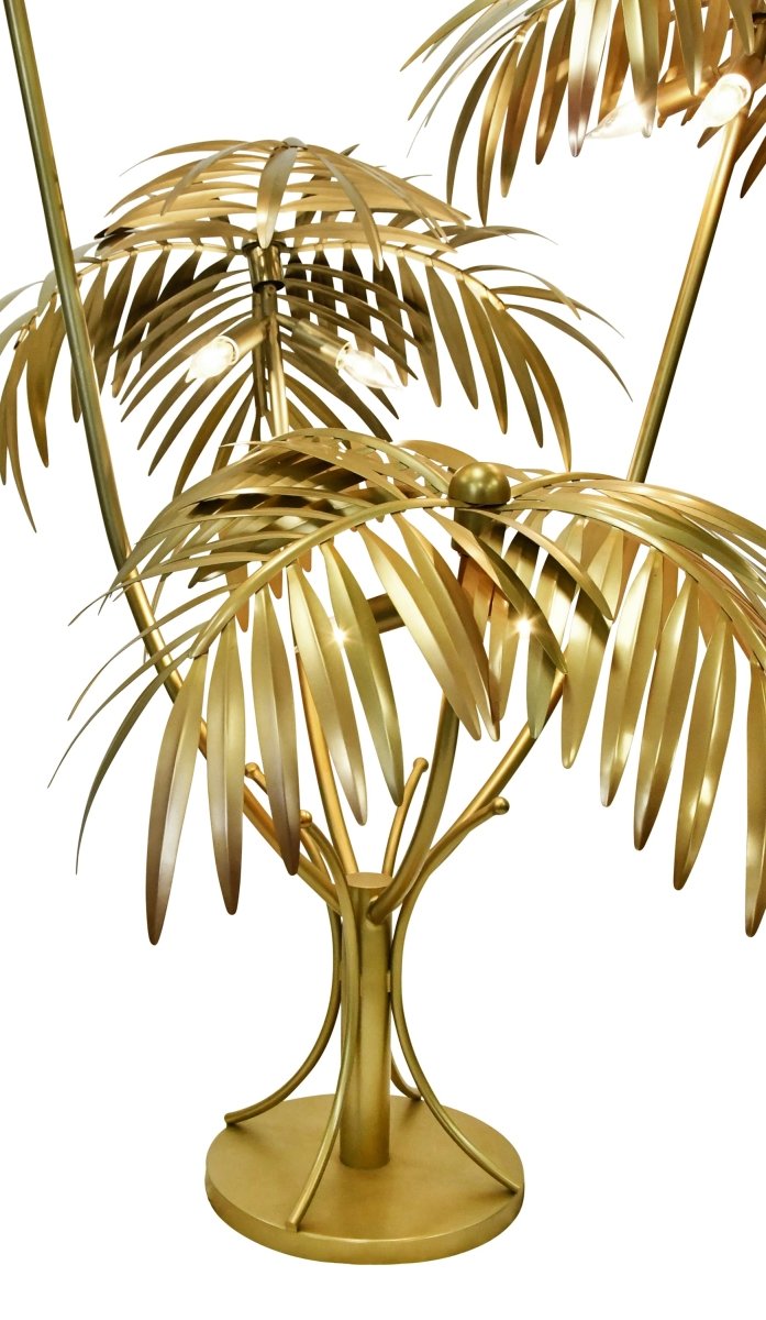 Worlds Away Gilda Oversize Palm Tree Floor Lamp In Antique Brass