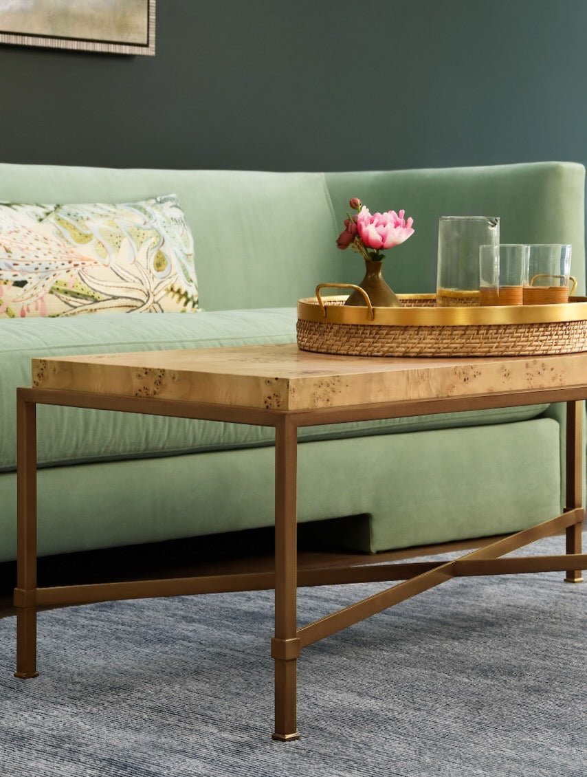 Worlds Away Hardwick Burlwood Coffee Table
