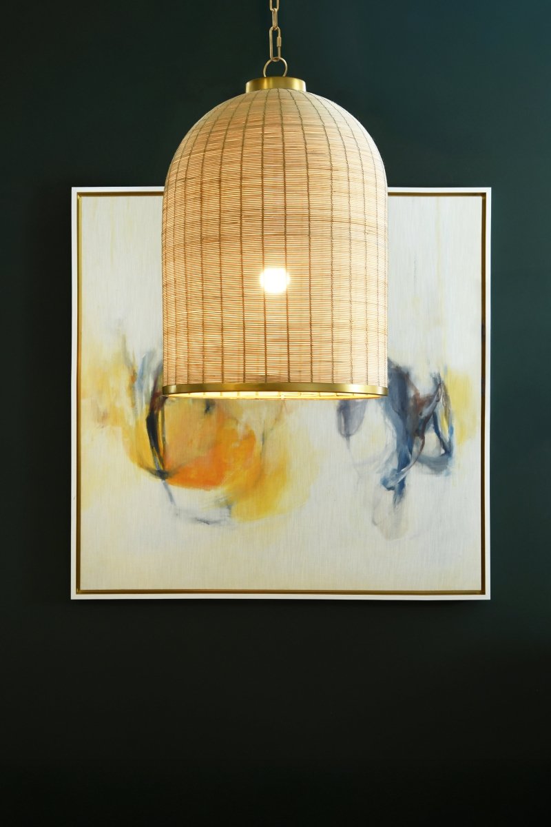 Worlds Away Laken Rattan Chandelier