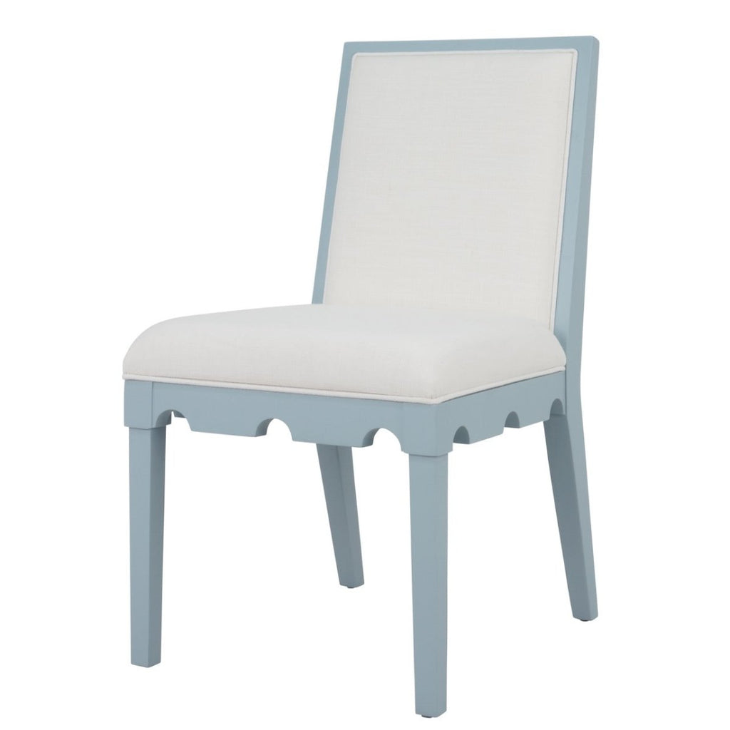 Worlds Away Lanister Light Blue Dining Chair
