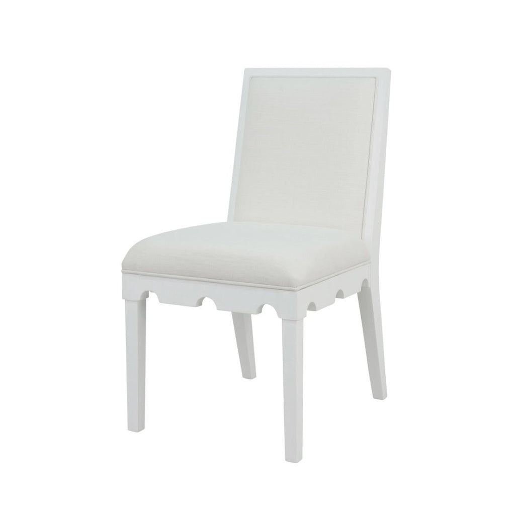 Worlds Away Lanister White Dining Chair