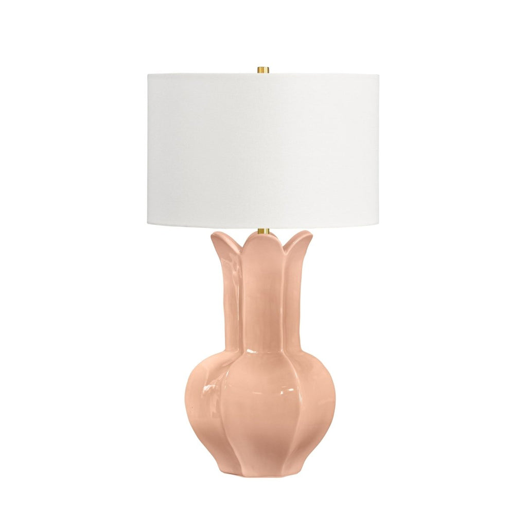 Worlds Away Lyla Pink Ceramic Table Lamp