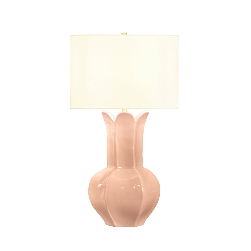 Worlds Away Lyla Pink Ceramic Table Lamp