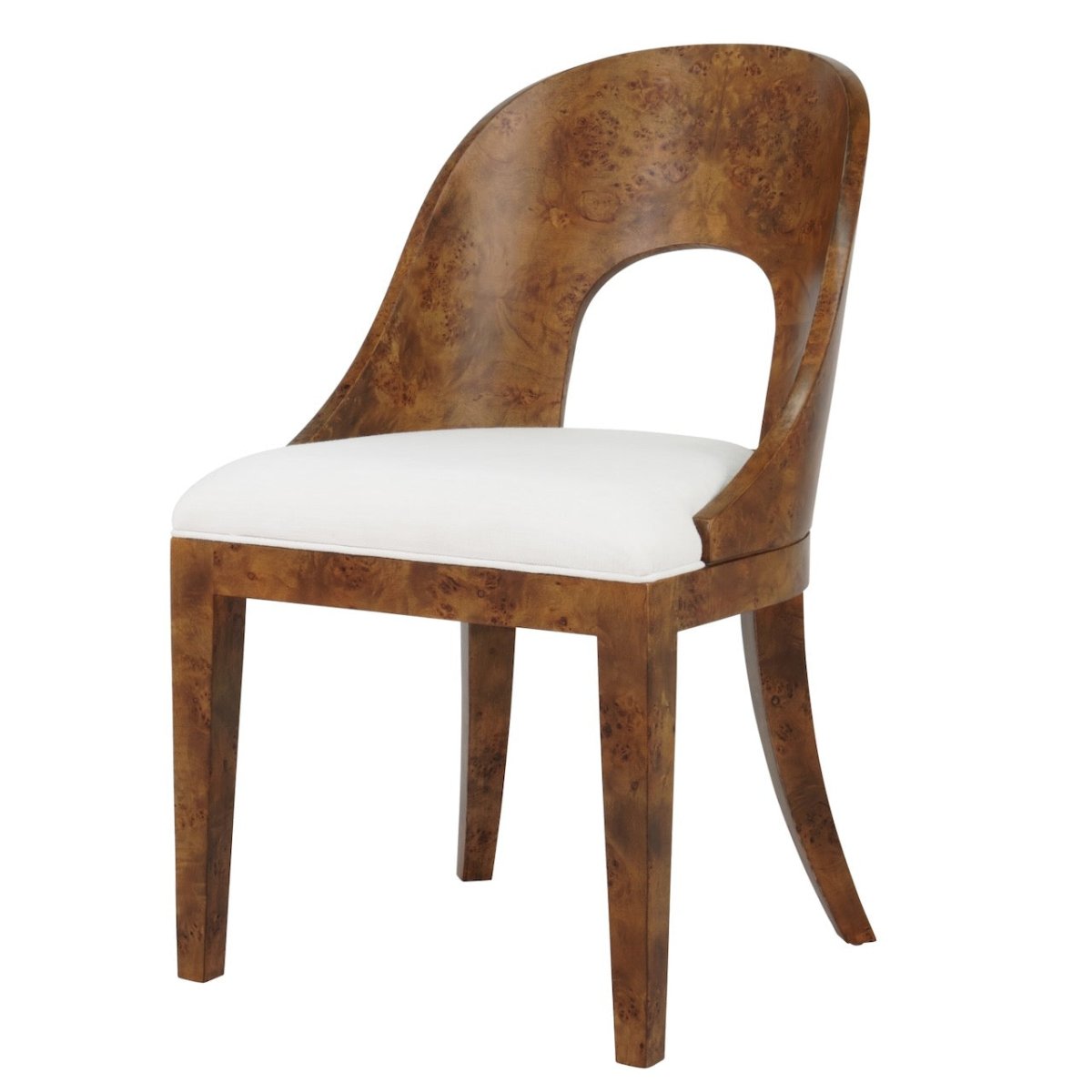 Worlds Away Rafferty Dark Burlwood Dining Chair