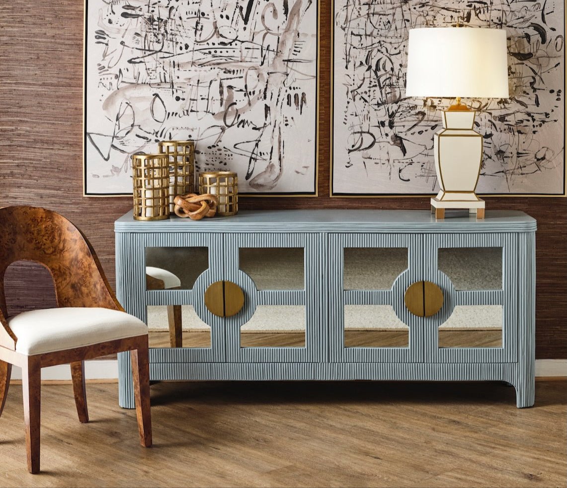 Worlds Away Rafferty Dark Burlwood Dining Chair