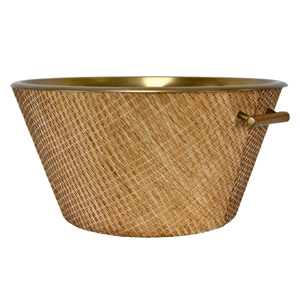 Worlds Away Rudy Large Woven Rattan Wine Cooler