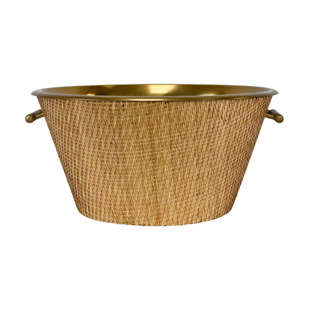 Worlds Away Rudy Large Woven Rattan Wine Cooler