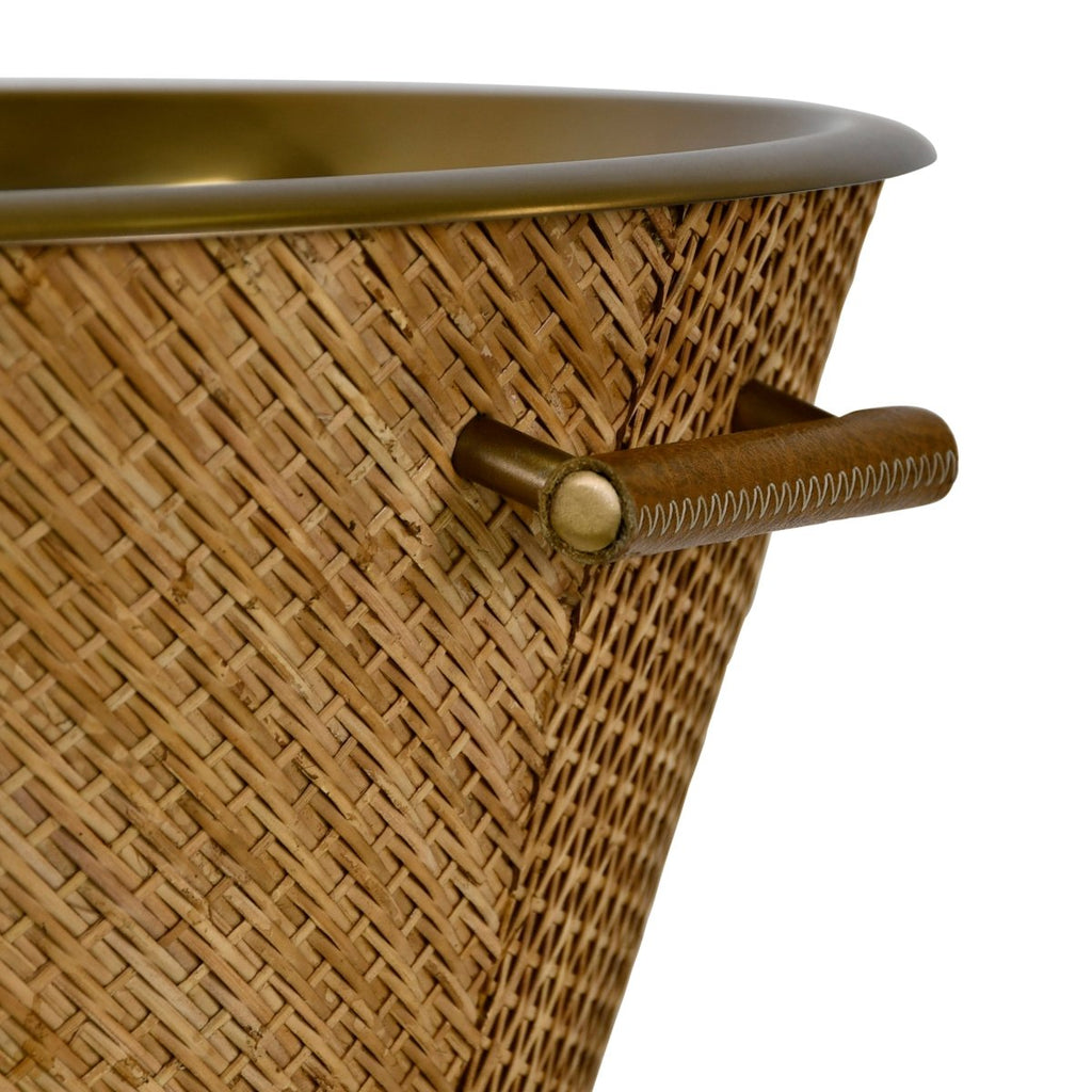 Worlds Away Rudy Large Woven Rattan Wine Cooler