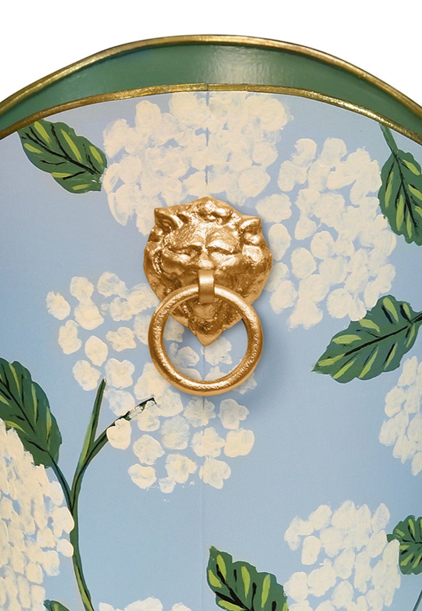 Worlds Away Small Hydrangea Wastebasket