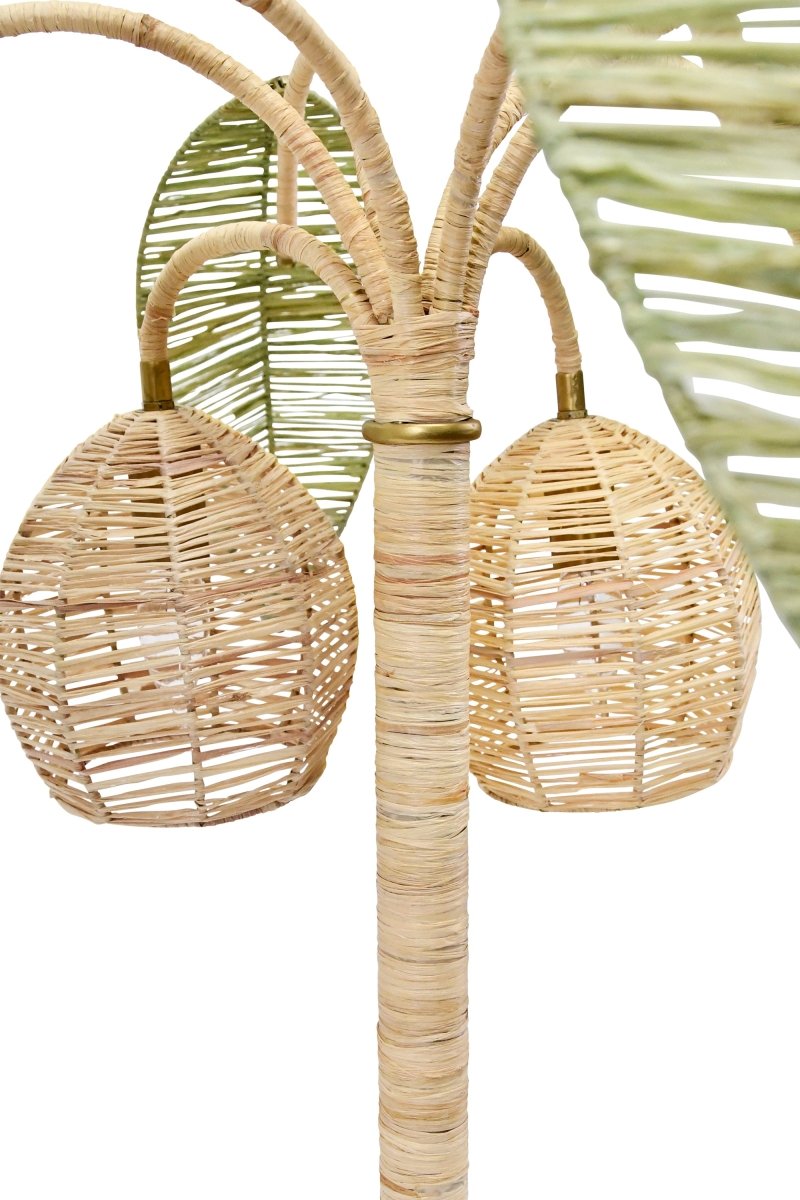 Worlds Away Sola Green And Natural Paper Raffia Table Lamp