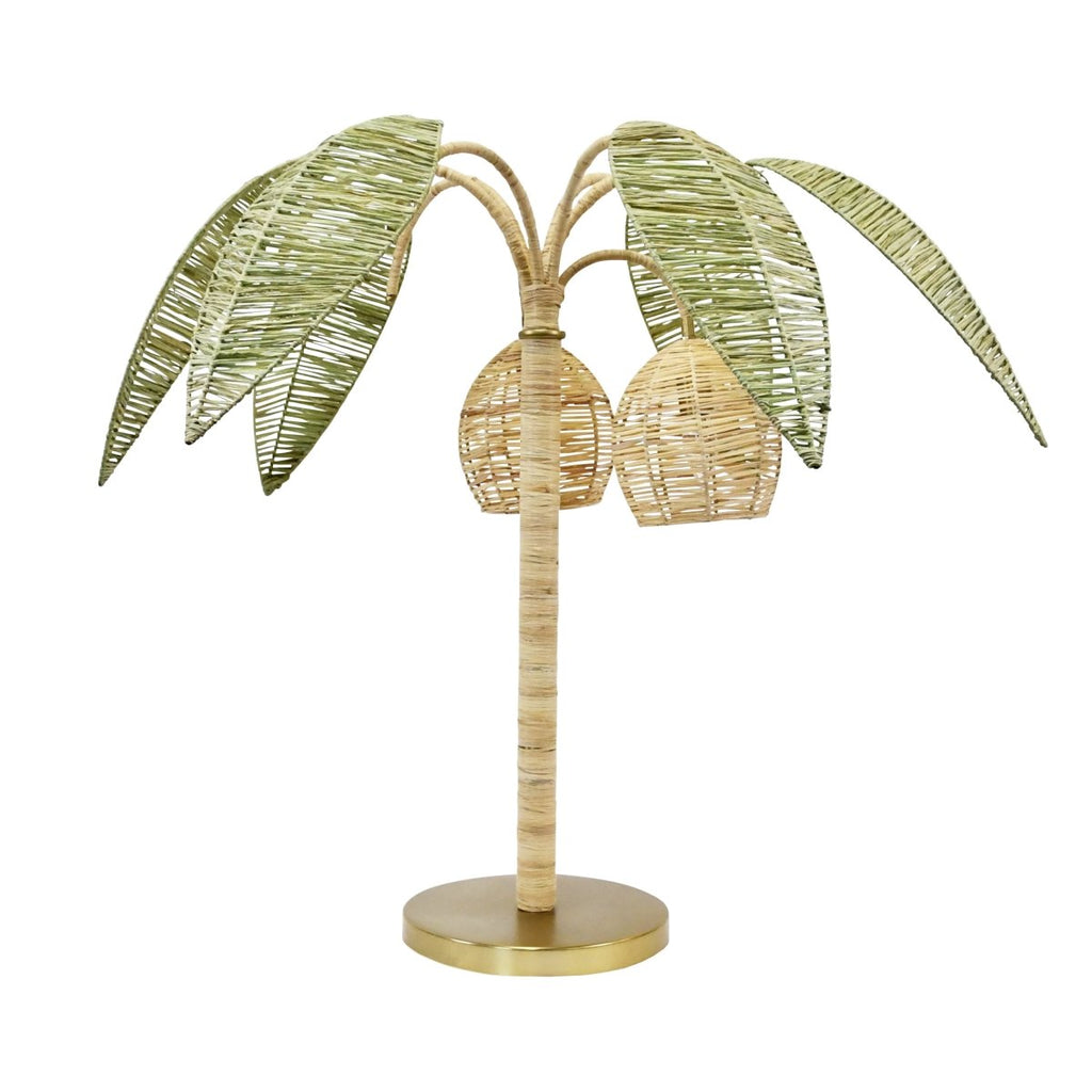 Worlds Away Sola Green And Natural Paper Raffia Table Lamp