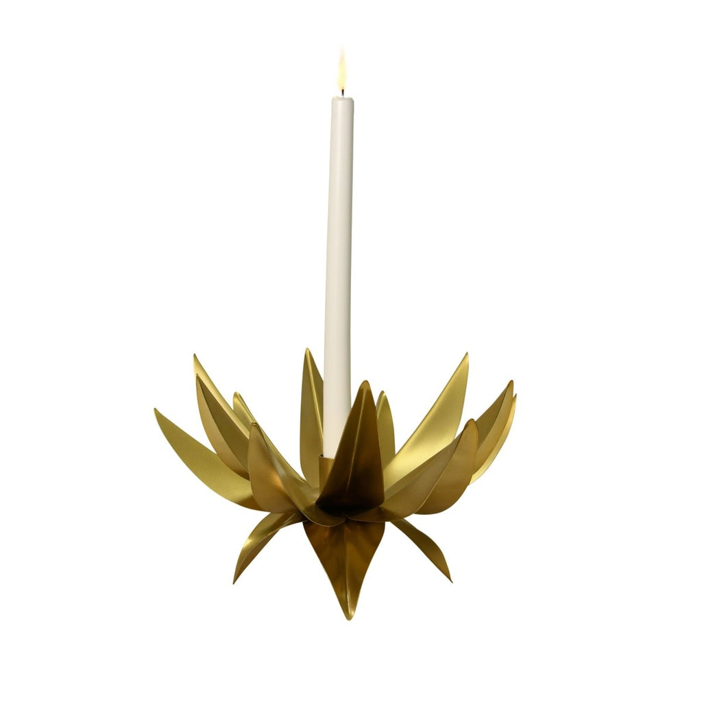 Worlds Away Sparky Palm Tree Candle Votive In Antique Brass