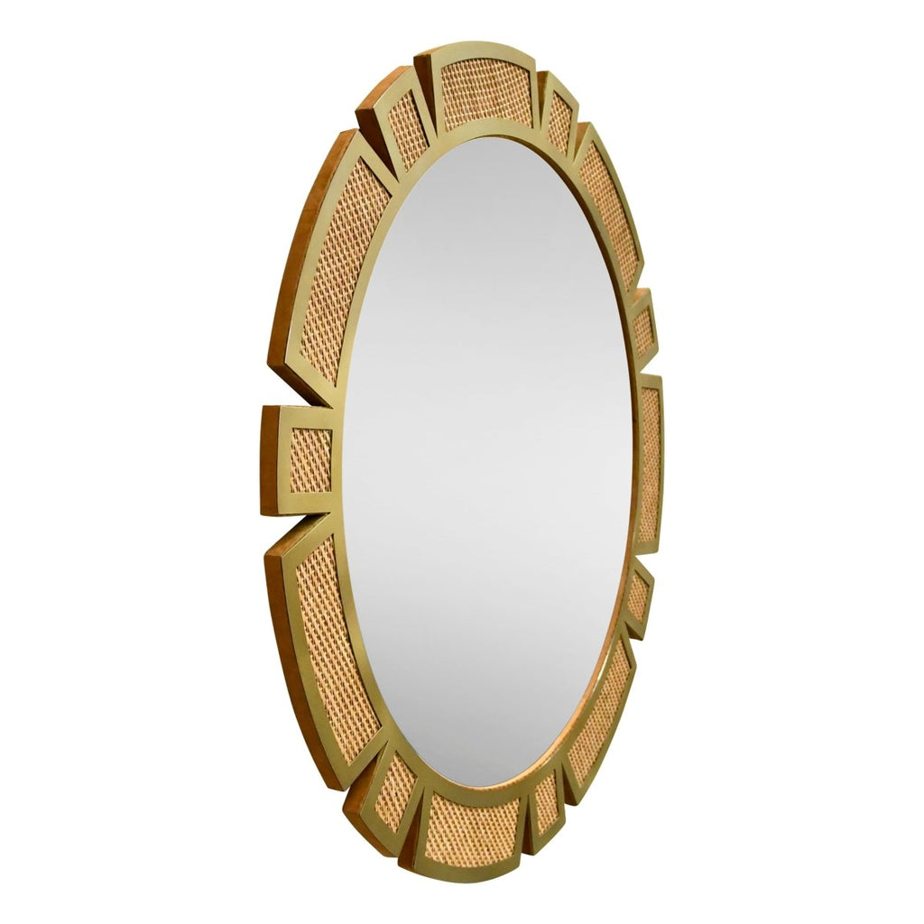 Sunday Round Modern Sunburst Wall Mirror by Worlds Away