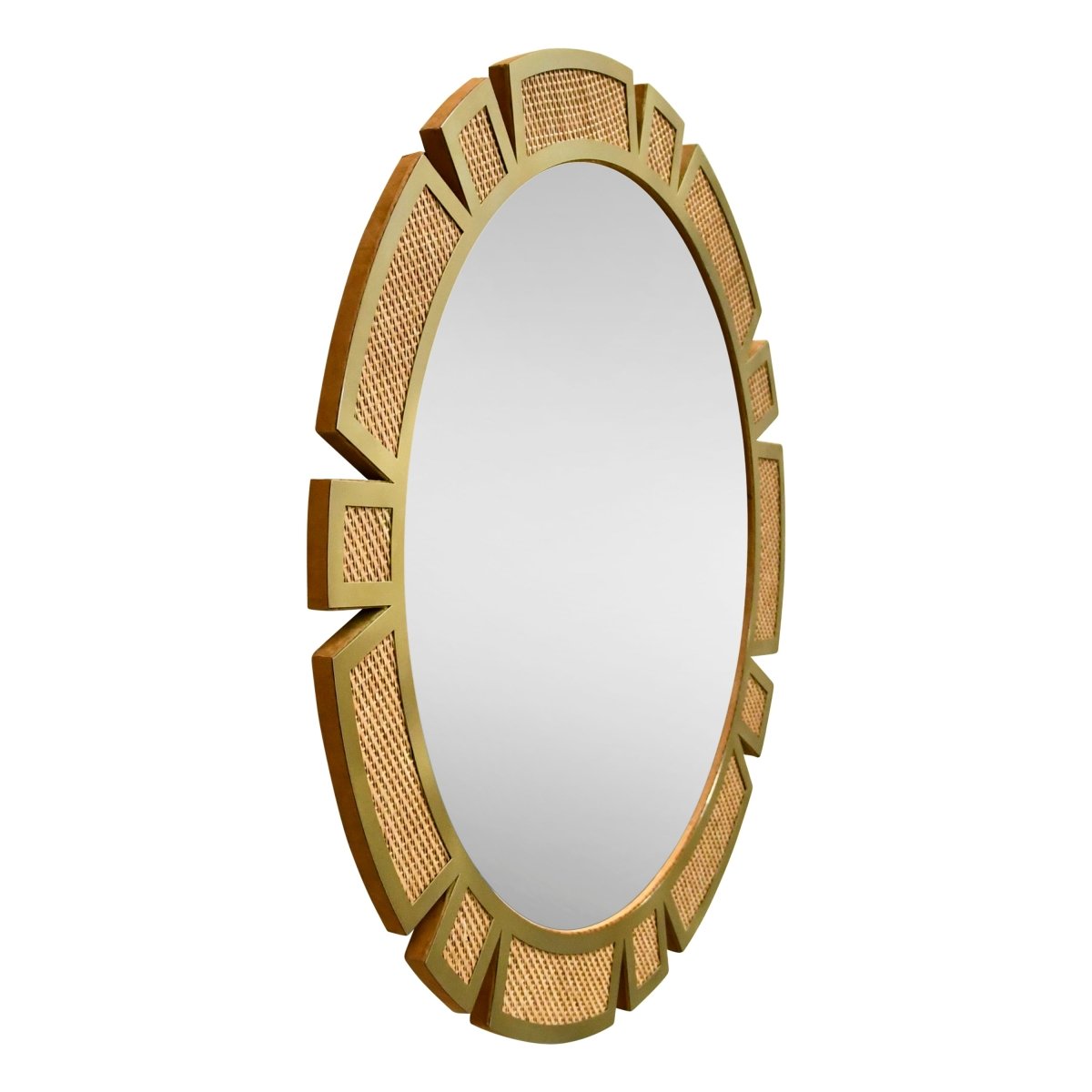Sunday Round Modern Sunburst Wall Mirror by Worlds Away