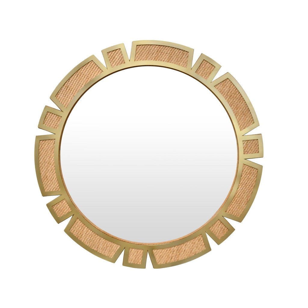 Sunday Round Modern Sunburst Wall Mirror by Worlds Away