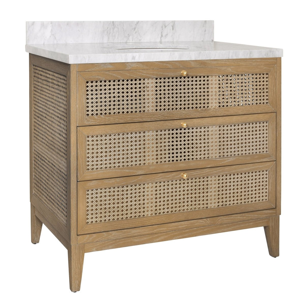 Wynn Cerused Oak Bath Vanity by Worlds Away