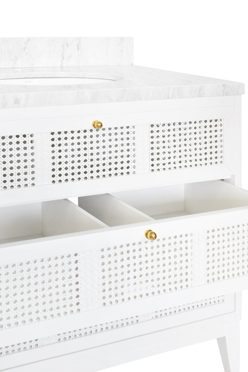 Wynn White Bath Vanity by Worlds Away