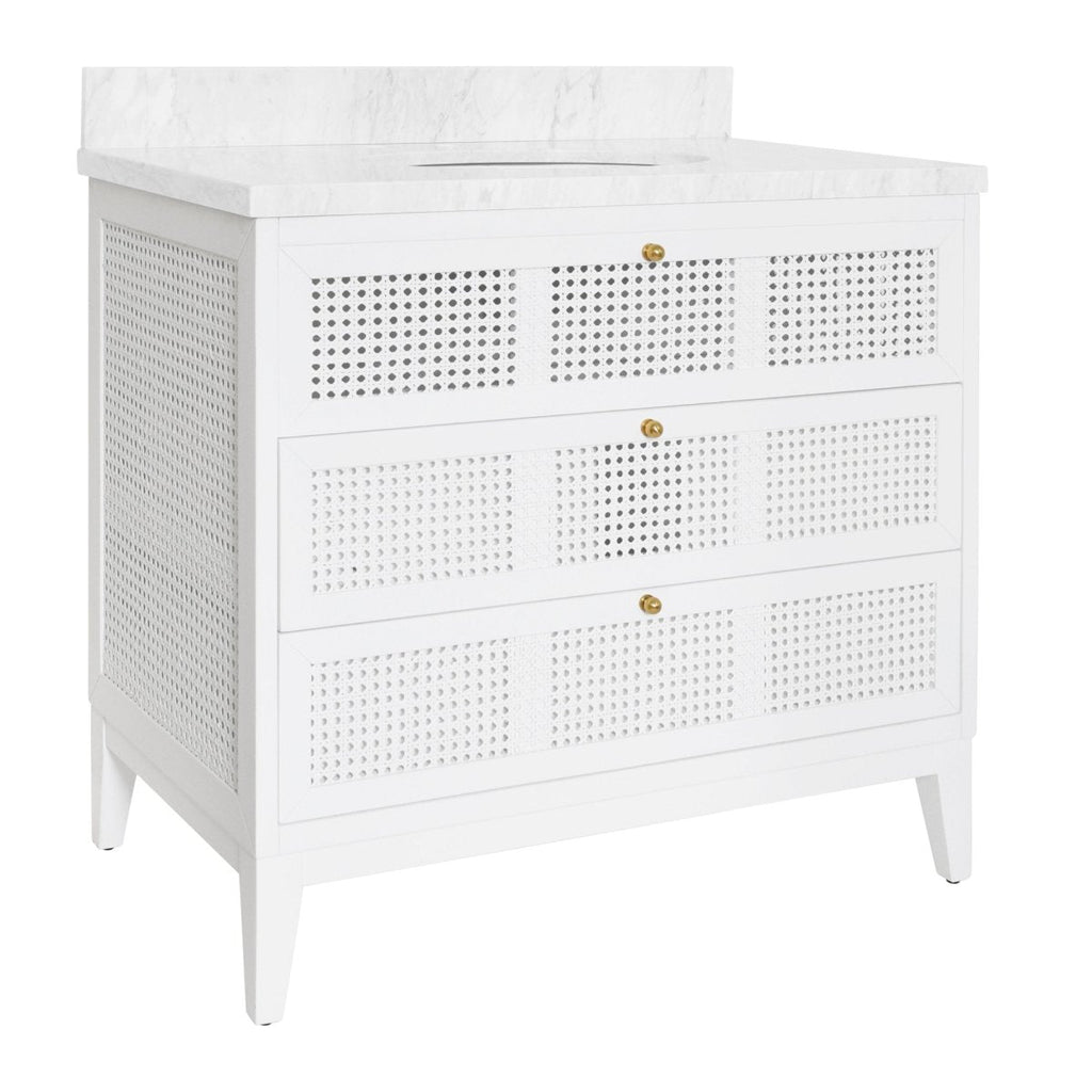 Wynn White Bath Vanity by Worlds Away
