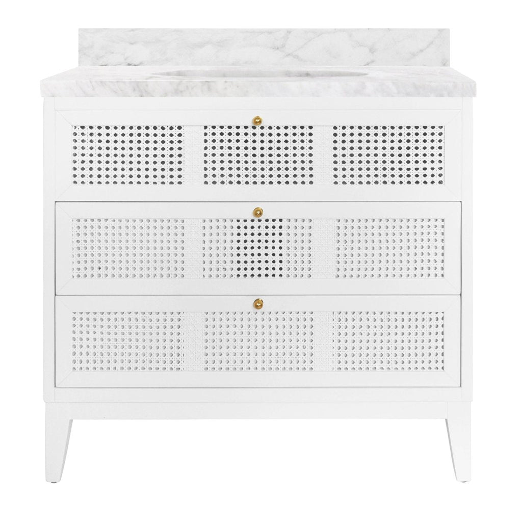 Wynn White Bath Vanity by Worlds Away