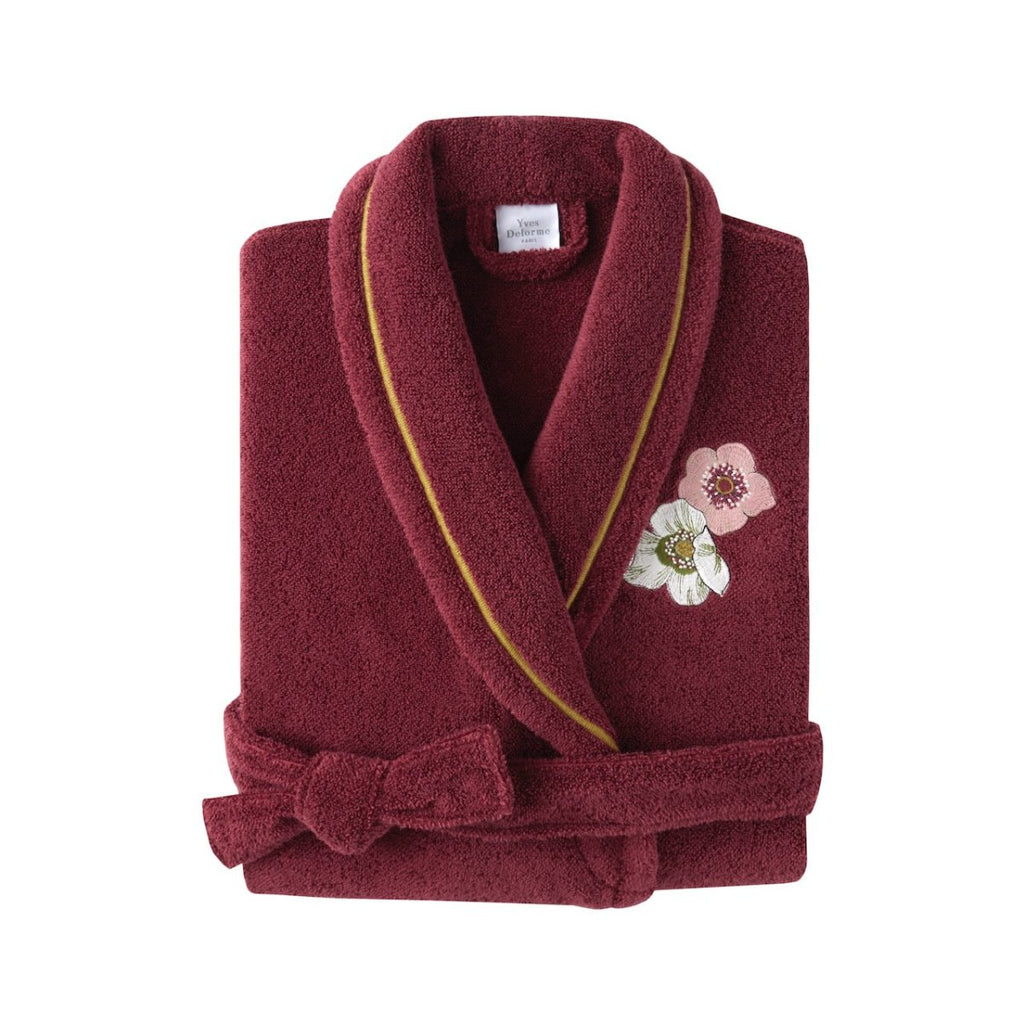 Corolles Shawl Collar Bathrobe by Yves Delorme