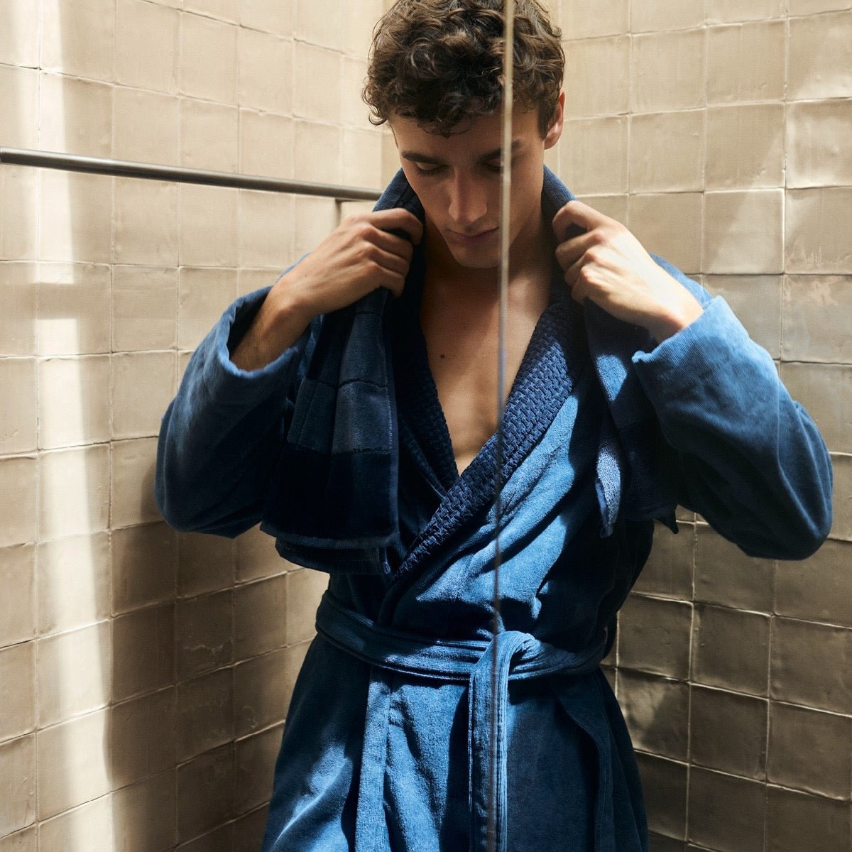 Hugo Boss Men's Double B Steel Robe by Yves Delorme