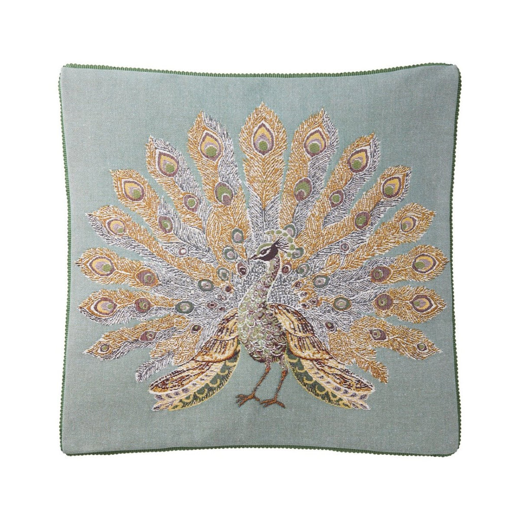 Voliere Celadon Decorative Pillow by Yves Delorme