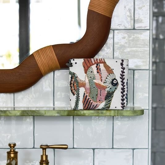 Yves Delorme Ischia Ecume Tote 7 x 9